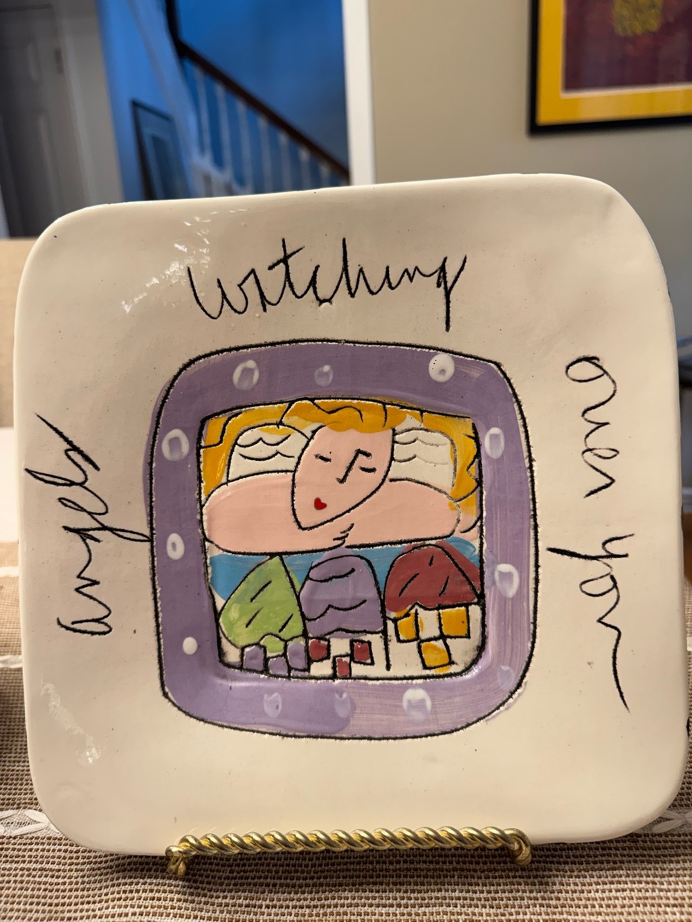 Sandra Magsamen signed decorative pottery plate
